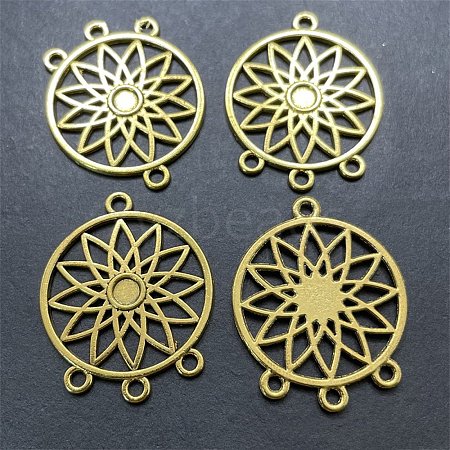 10Pcs Tibetan Style Zinc Alloy Hollow Chandelier Component Links FIND-WH0366-360D-1