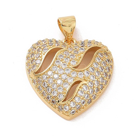 Brass Micro Pave Cubic Zirconia Pendants ZIRC-I063-09G-1