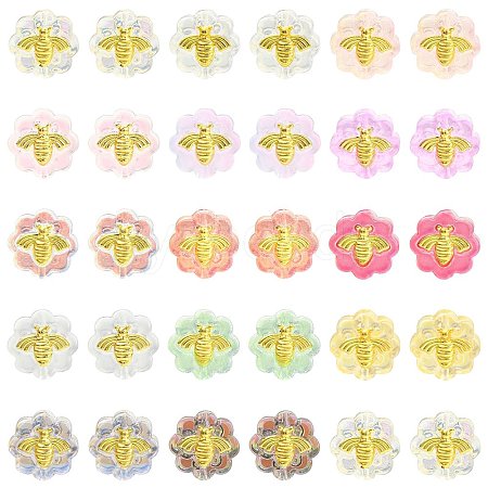 60Pcs 12 Colors Transparent Spray Painted Glass Beads GLAA-CJ0001-85-1