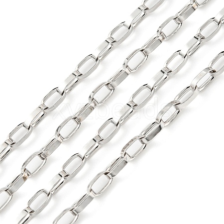 Anti-Tarnish Rhodium Plated 925 Sterling Silver Paperclip Chains STER-F052-08P-1