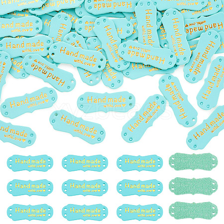 40Pcs PU Leather Craft Label Tags DIY-TADJ0001-22B-1