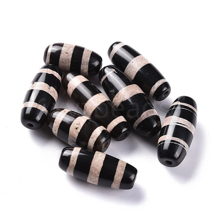 Dyed Tibetan Style Striped dZi Beads TDZI-M001-02-1