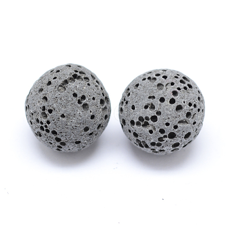 Unwaxed Natural Lava Rock Beads G-F325-10mm-18-1