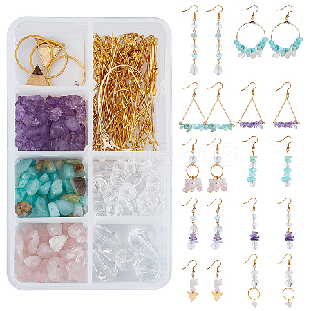 SUNNYCLUE DIY Chip Dangle Earring Making Kits DIY-SC0016-49-1