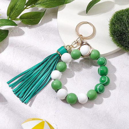 Imitation Leather Tassel Keychain KEYC-JKC01129-1