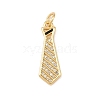 Brass Micro Pave Clear Cubic Zirconia Pendants KK-P339-21G-02-1
