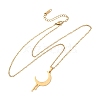 304 Stainless Steel Melting Moon Pendant Cable Chain Necklaces for Men Women NJEW-K308-01C-G-4