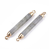 Electroplate Natural Labradorite Links connectors G-S344-73E-2