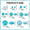 180Pcs 8 Styles Craft Findings Dyed Synthetic Turquoise Gemstone Flat Back Dome Cabochons G-PH0003-28-2