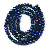 Electroplate Opaque Solid Color Glass Beads Strands X1-EGLA-A034-P4mm-L22-2