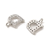 Initial Letter Brass Micro Pave Cubic Zirconia Pendants ZIRC-F008-D-2