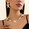 Starfish Iron Link Chain Necklaces & Stud Earrings Sets FS-WG81930-01-1