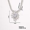 Trendy Unique Style Leaf Brass Rhinestone Pendant Necklace with Rhinestone Cup Chain for Women Girl JD6586-1-1