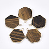 Natural Tiger Eye Pendants G-S344-89E-1