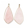 Natural Rose Quartz Big Pendants G-P491-06G-05-2