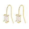 Brass Micro Pave Cubic Zirconia Earrings Findings EJEW-B063-05G-02-1