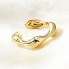 Rack Plating Brass Twist Wave Open Cuff Rings for Women RJEW-Q777-08G-3