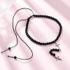 Adjustable Stainless Steel Double Cross Pendant Necklaces NJEW-F336-02P-1