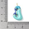 Brass Enamel Pendants KK-E093-03G-B-02-3
