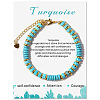 Adjustable Natural Turquoise Bead Bracelets PW-WG4E155-01-1