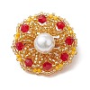 Handmade Glass Seed Beaded Flower Brooches for Women JEWB-MZ00005-02-2