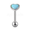 304 Stainless Steel with Synthetic Opal Tongue Rings WGE7D3A-01-1