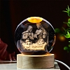 Religious Element Glass Crystal Ball Crystal Ball with Wood Stand PW-WG7CA34-06-1