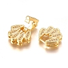 Brass Micro Pave Clear Cubic Zirconia Fold Over Clasps ZIRC-I038-34G-2