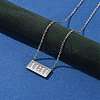 304 Stainless Steel 11:11 Rectangle Pendant Cable Chain Necklaces for Women NJEW-NH0001-04P-3