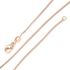 1mm Rack Plating Brass Square Snake Chain Necklaces for Women Men MAK-L044-18RG-4