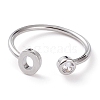 Brass Micro Pave Clear Cubic Zirconia Cuff Rings RJEW-Z005-O-P-1