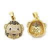 Rack Plating Brass Micro Pave Cubic Zirconia Pendants KK-M252-03G-1