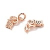 Sheep Brass Micro Pave Clear Cubic Zirconia Charms KK-G425-12-3