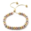 Long-Lasting Plated Brass Beads Slider Bracelets for Women BJEW-K268-03-4