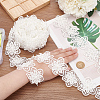 Organza Lace Trim with Resin Imitation Pearl Beads OCOR-WH0085-53B-3