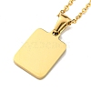 Ion Plating(IP) Rectangle with Initial Letter 304 Stainless Steel Pendant Necklace X-NJEW-R265-04G-S-2