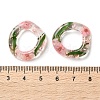 Inner Dried Flower Transparent Resin Ring Pendants RESI-A043-07C-3