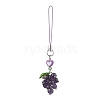 Grape Natural Amethyst Pendant Decorations HJEW-JM02161-1