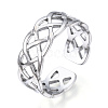 Non-Tarnish 304 Stainless Steel Wire Wrap Open Cuff Ring RJEW-N040-35-1