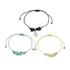 3Pcs Constellations Adjustable Nylon Cord Braided Bead Bracelets for Women Men BJEW-JB11325-06-4