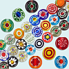 3 Strands Flat Round Handmade Millefiori Glass Beads Strands LAMP-LT0001-15B-7