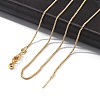 1.5mm Rack Plating Brass Box Chain Adjustable Slider Necklaces for Women Men MAK-L044-05G-1