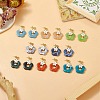 8 Pair 8 Color Alloy Enamel with Acrylic Imitation Gemstone Flower Dangle Stud Earrings EJEW-JE05237-2