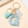 Resin & Acrylic & Faux Suede Tassel Keychain X1-KEYC-YW00117-07-1