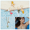 Summer Theme Alloy Enamel Pendant Locking Stitch Markers HJEW-AB00174-5