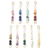 9Pcs 9 Styles 3MM Natural Mixed Gemtsone Faceted Round Beaded Links Connector Charms PALLOY-JF03530-S-1
