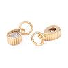 Brass Micro Pave Cubic Zirconia Charms ZIRC-E145-76G-2