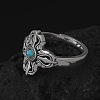 Religious Element Brass with Synthetic Turquoise Rings PW-WG506A7-01-2