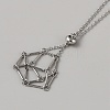 304 Stainless Steel Braided Adjusting Chain Macrame Pouch Empty Stone Holder for Pendant Necklaces Making NJEW-WH0025-01A-P-2