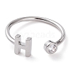 Brass Micro Pave Clear Cubic Zirconia Cuff Rings RJEW-J074-01P-H-1